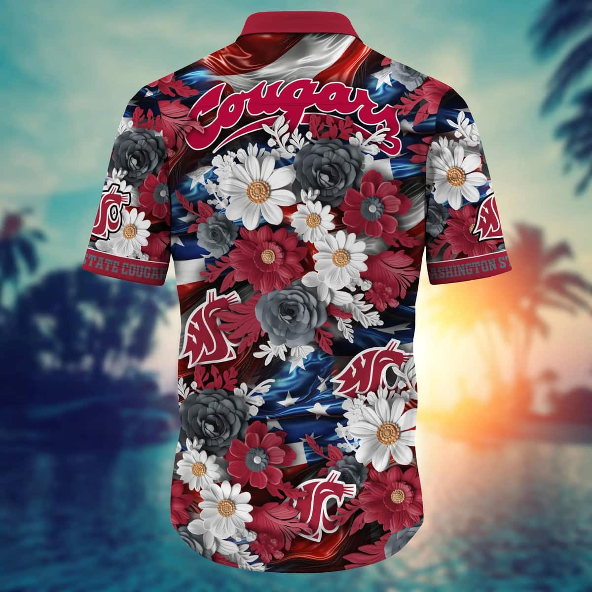 Floral Aloha NCAA Washington State Cougars Hawaiian Shirt Independence Day Floral Aloha NCAA Washington State Cougars Hawaiian Shirt Independence Day