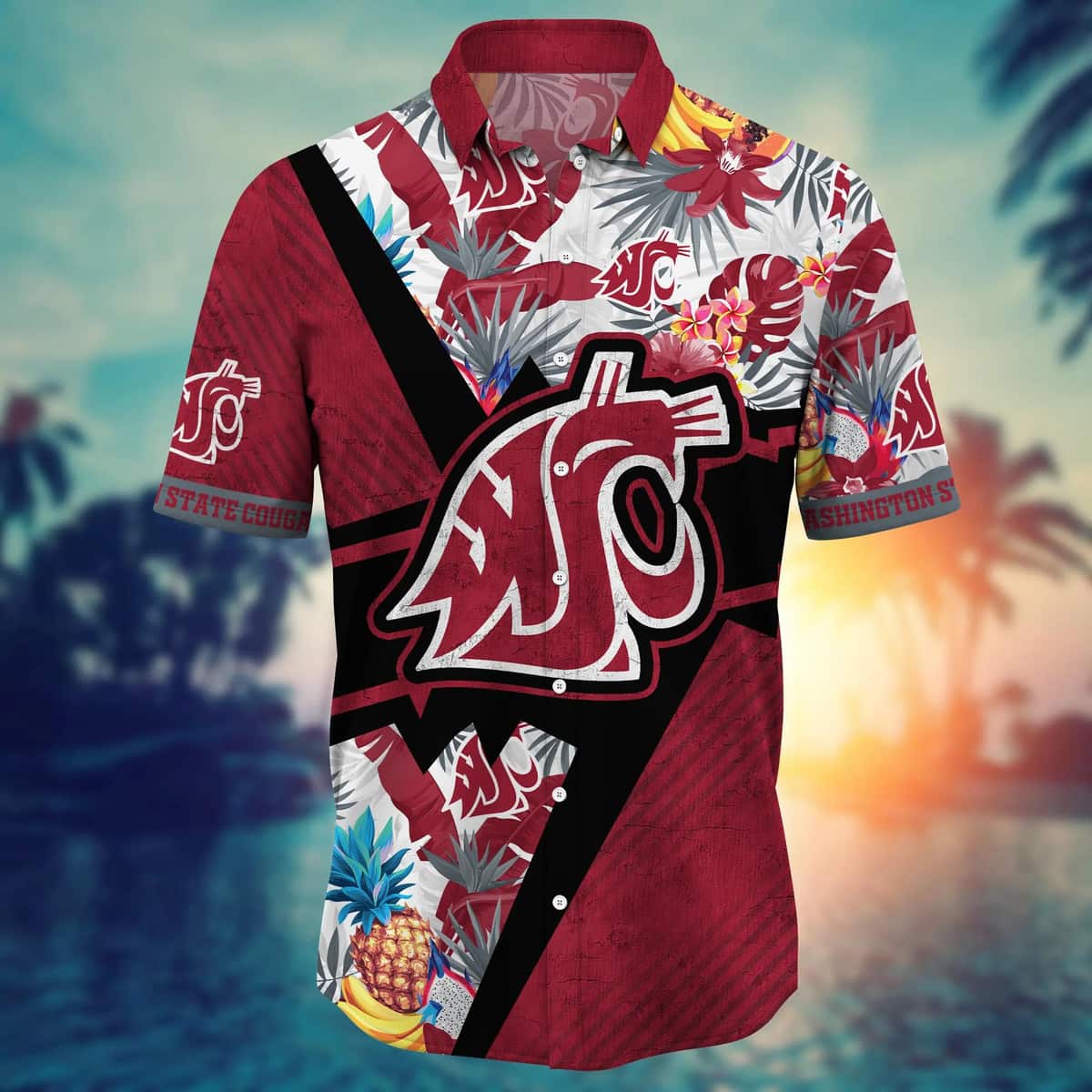 Summer Aloha NCAA Washington State Cougars Hawaiian Shirt Best Beach Gift Summer Aloha NCAA Washington State Cougars Hawaiian Shirt Best Beach Gift
