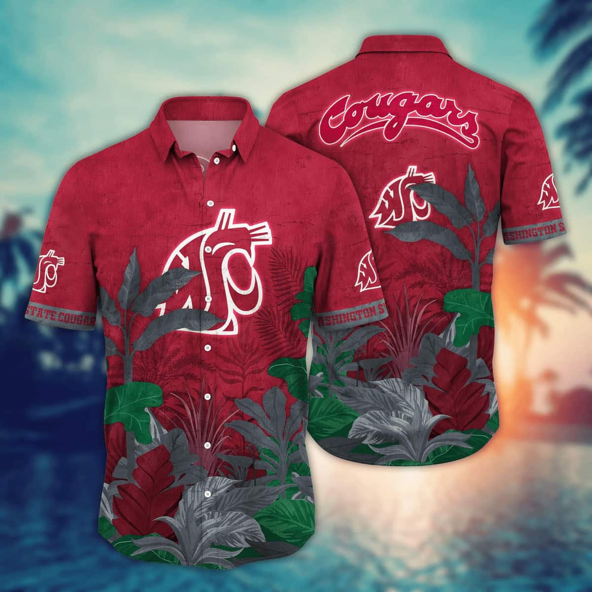 NCAA Washington State Cougars Hawaiian Shirt Beach Gift For Friend NCAA Washington State Cougars Hawaiian Shirt Beach Gift For Friend
