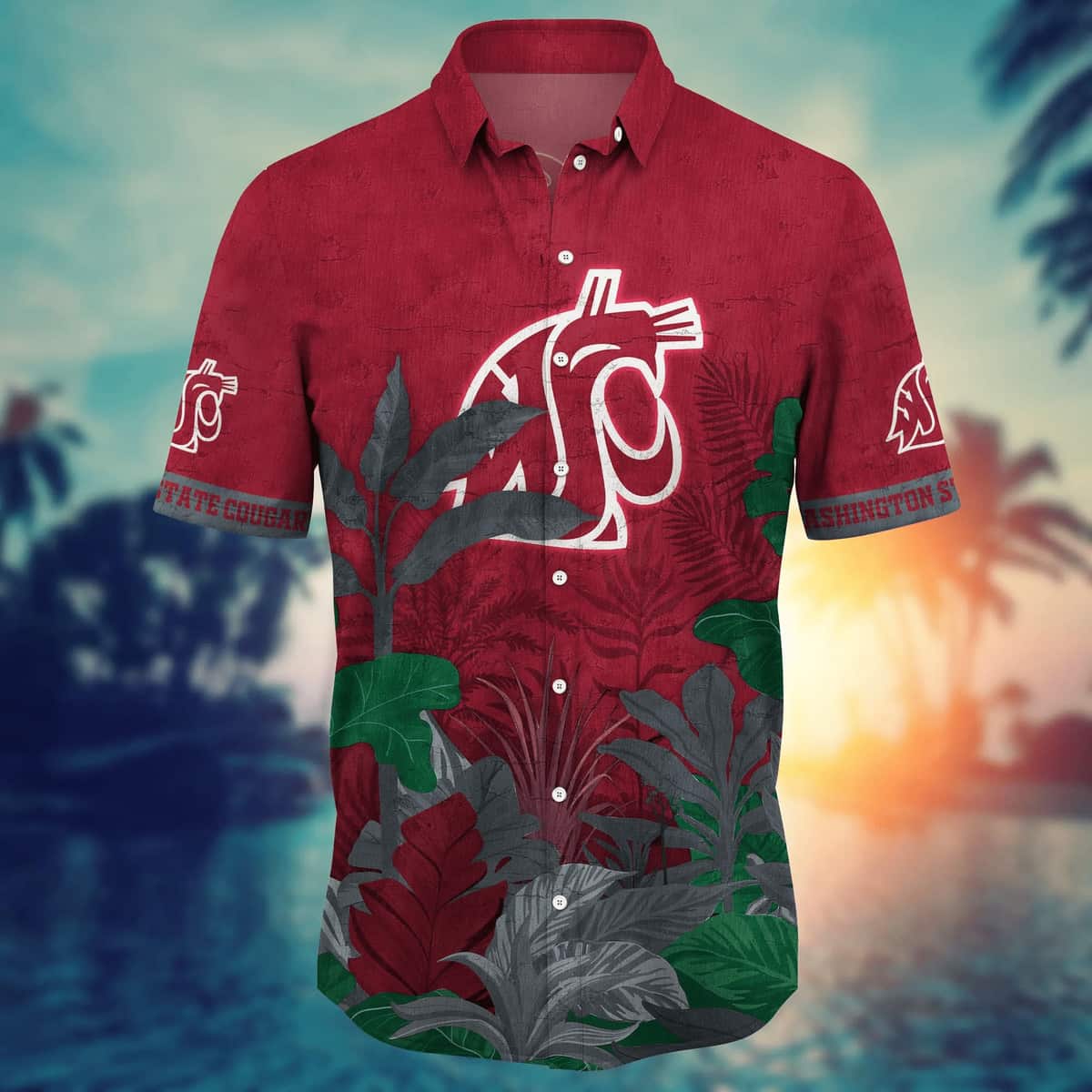 NCAA Washington State Cougars Hawaiian Shirt Beach Gift For Friend NCAA Washington State Cougars Hawaiian Shirt Beach Gift For Friend