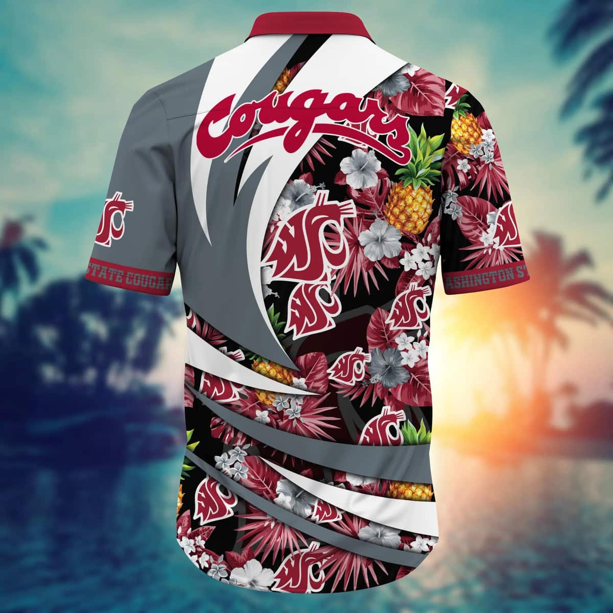 Summer Aloha NCAA Washington State Cougars Hawaiian Shirt Pineapple Pattern Summer Aloha NCAA Washington State Cougars Hawaiian Shirt Pineapple Pattern
