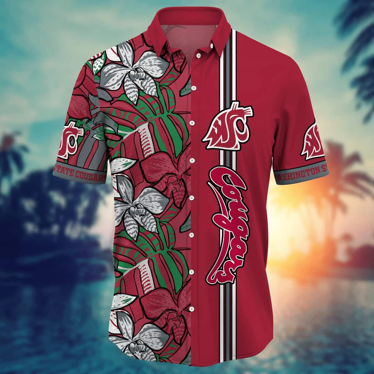 NCAA Washington State Cougars Hawaiian Shirt Beach Lovers Gift NCAA Washington State Cougars Hawaiian Shirt Beach Lovers Gift