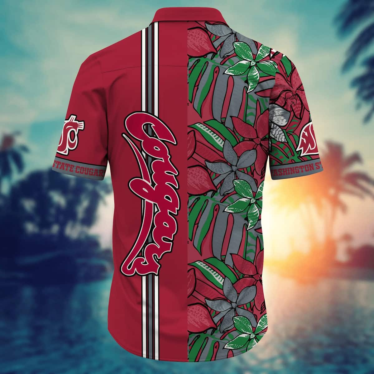 NCAA Washington State Cougars Hawaiian Shirt Beach Lovers Gift NCAA Washington State Cougars Hawaiian Shirt Beach Lovers Gift