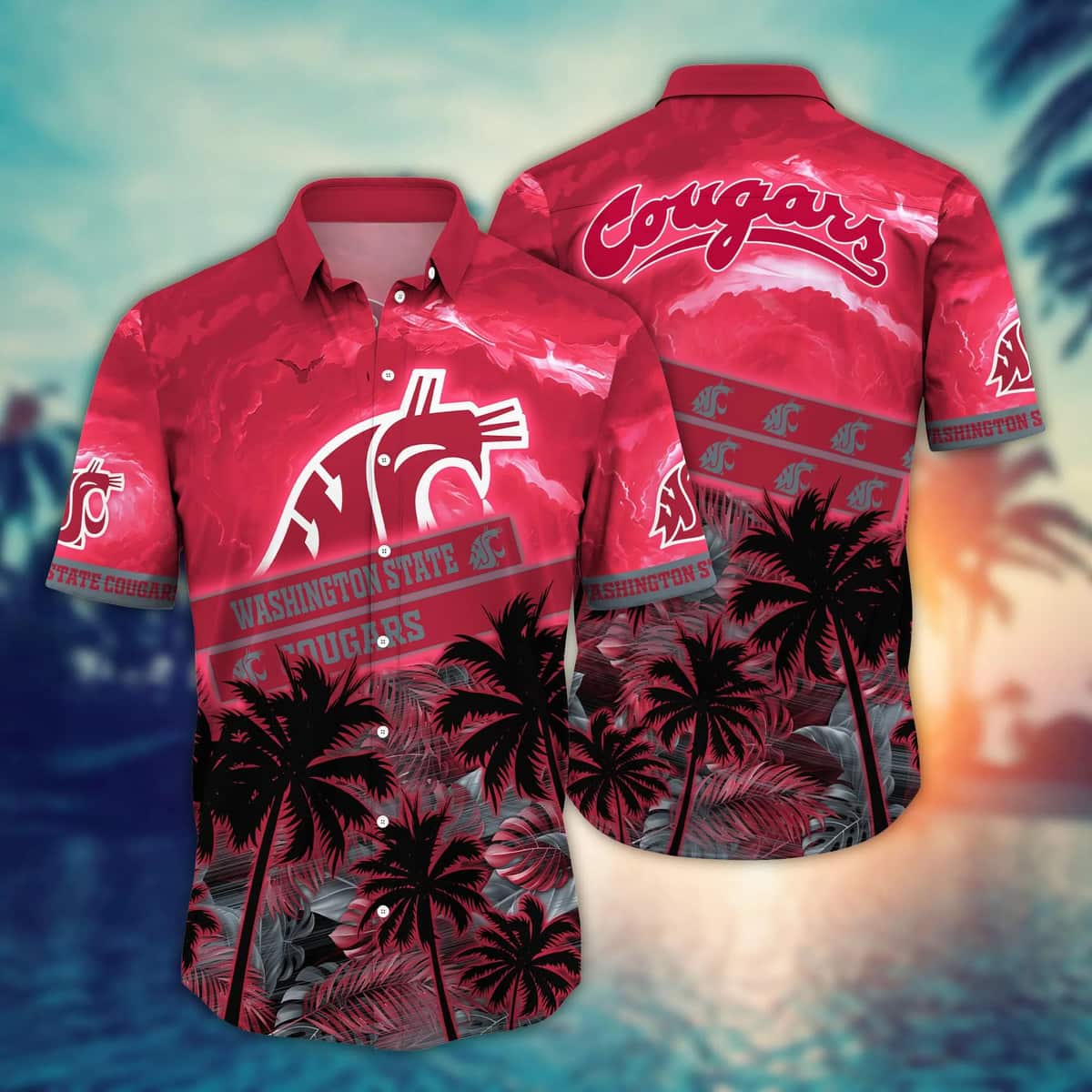 Vintage Aloha NCAA Washington State Cougars Hawaiian Shirt Practical Beach Gift Vintage Aloha NCAA Washington State Cougars Hawaiian Shirt Practical Beach Gift