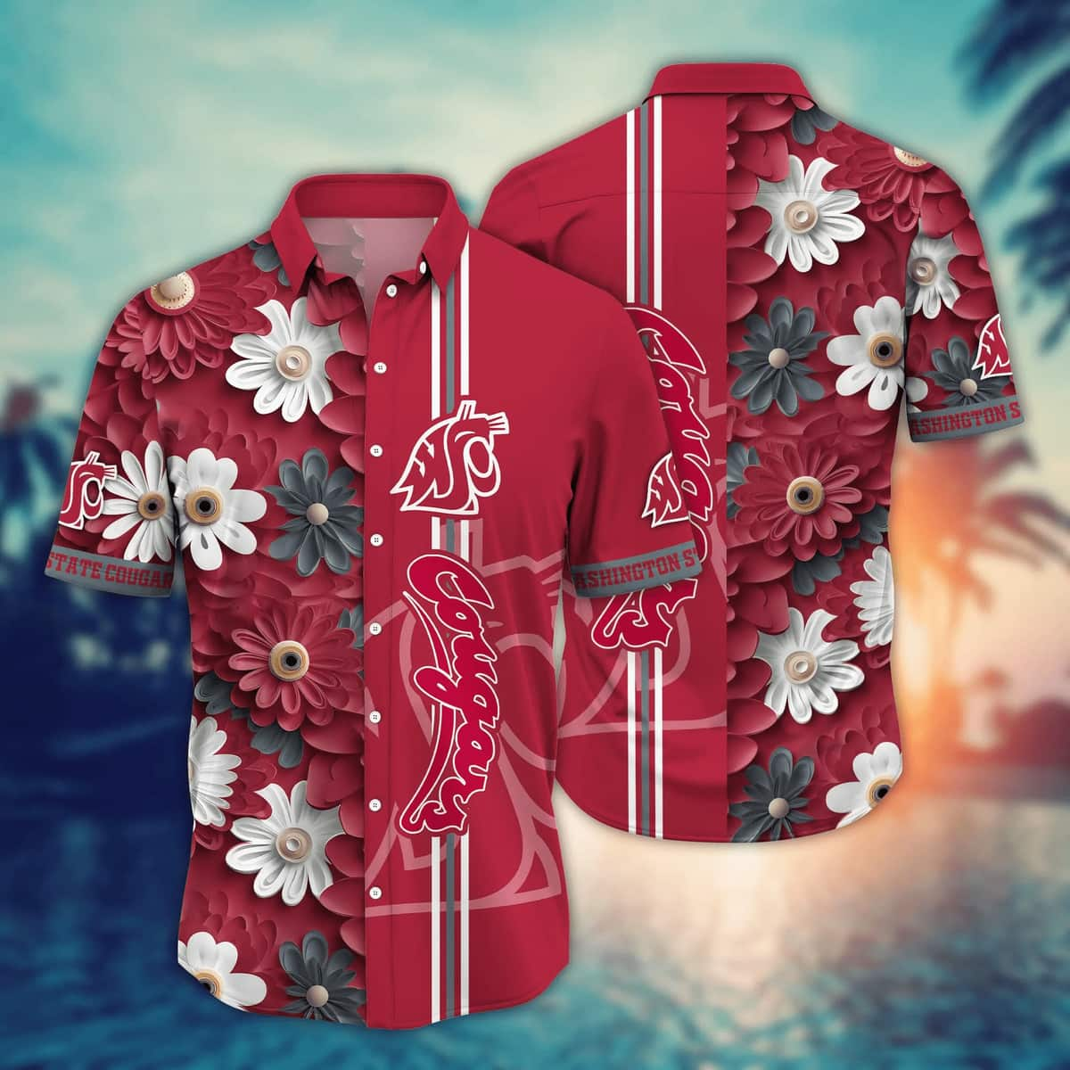 Floral Aloha NCAA Washington State Cougars Hawaiian Shirt Beach Gift For Him