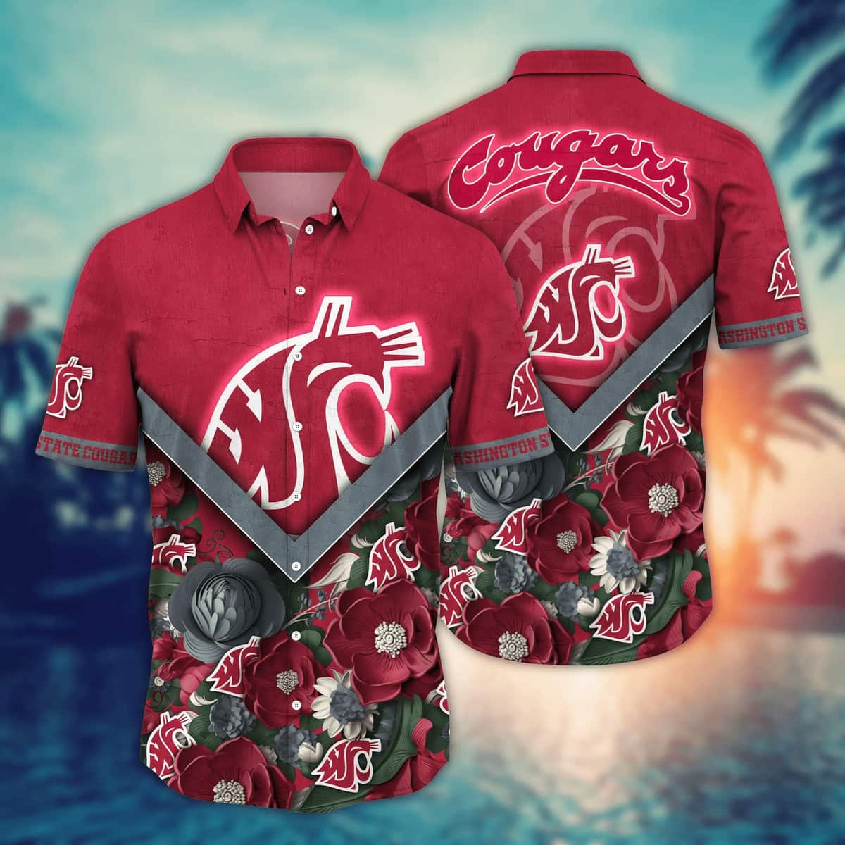 NCAA Washington State Cougars Hawaiian Shirt Trendy Summer Gift NCAA Washington State Cougars Hawaiian Shirt Trendy Summer Gift