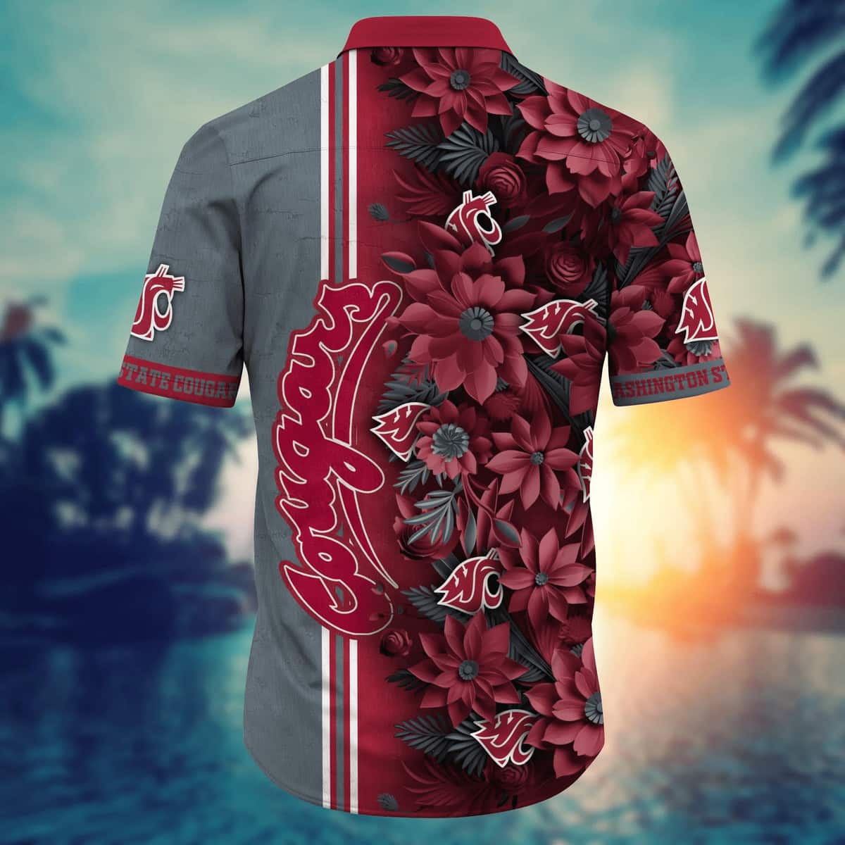 Floral Aloha NCAA Washington State Cougars Hawaiian Shirt Beach Lovers Gift Floral Aloha NCAA Washington State Cougars Hawaiian Shirt Beach Lovers Gift