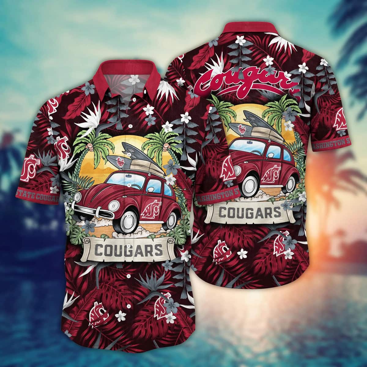 Summer Aloha NCAA Washington State Cougars Hawaiian Shirt Gift For Beach Trip Summer Aloha NCAA Washington State Cougars Hawaiian Shirt Gift For Beach Trip