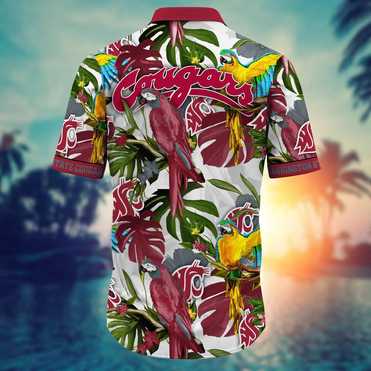 Tropical Aloha NCAA Washington State Cougars Hawaiian Shirt Summer Vacation Gift Tropical Aloha NCAA Washington State Cougars Hawaiian Shirt Summer Vacation Gift