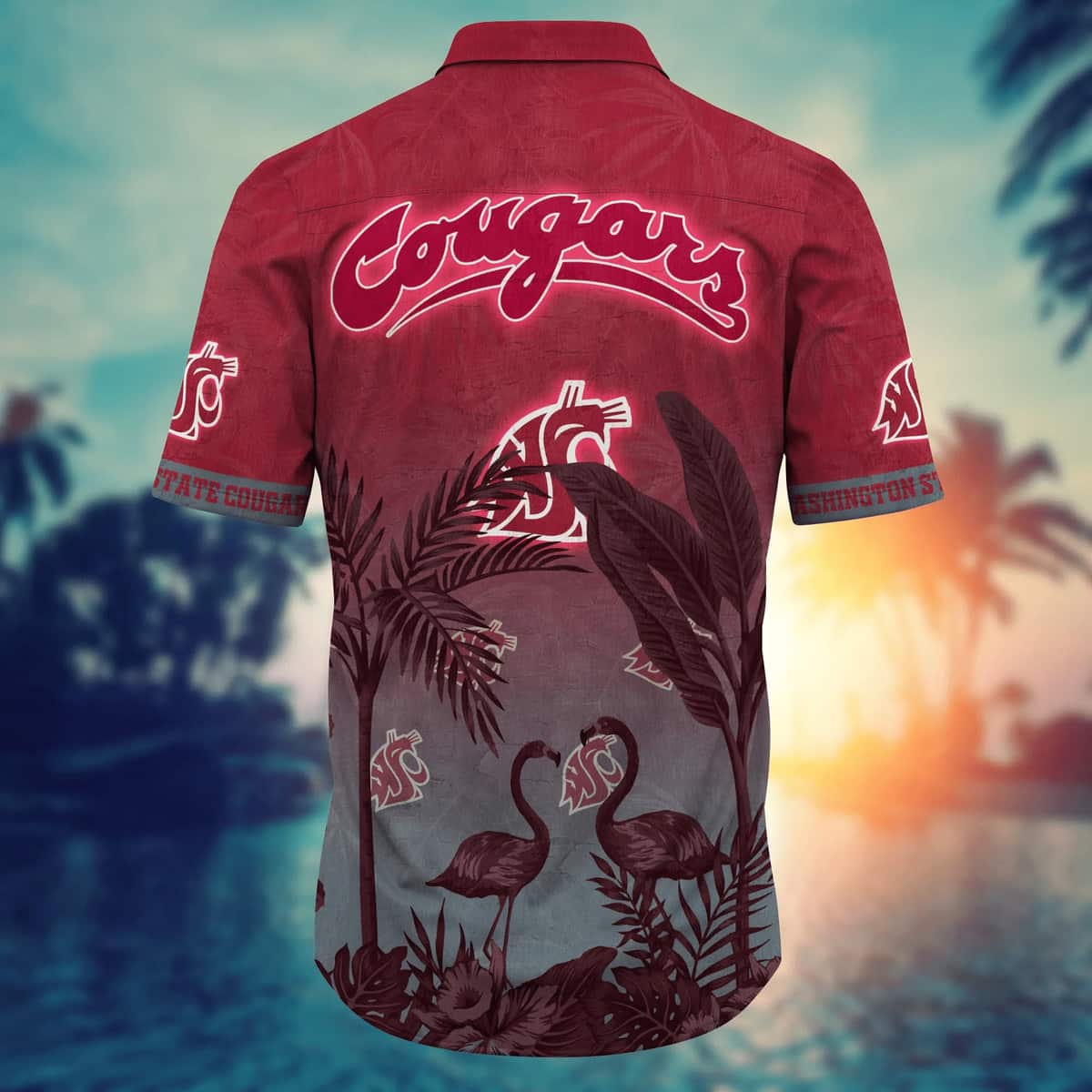 Vintage Aloha NCAA Washington State Cougars Hawaiian Shirt Best Beach Gift Vintage Aloha NCAA Washington State Cougars Hawaiian Shirt Best Beach Gift