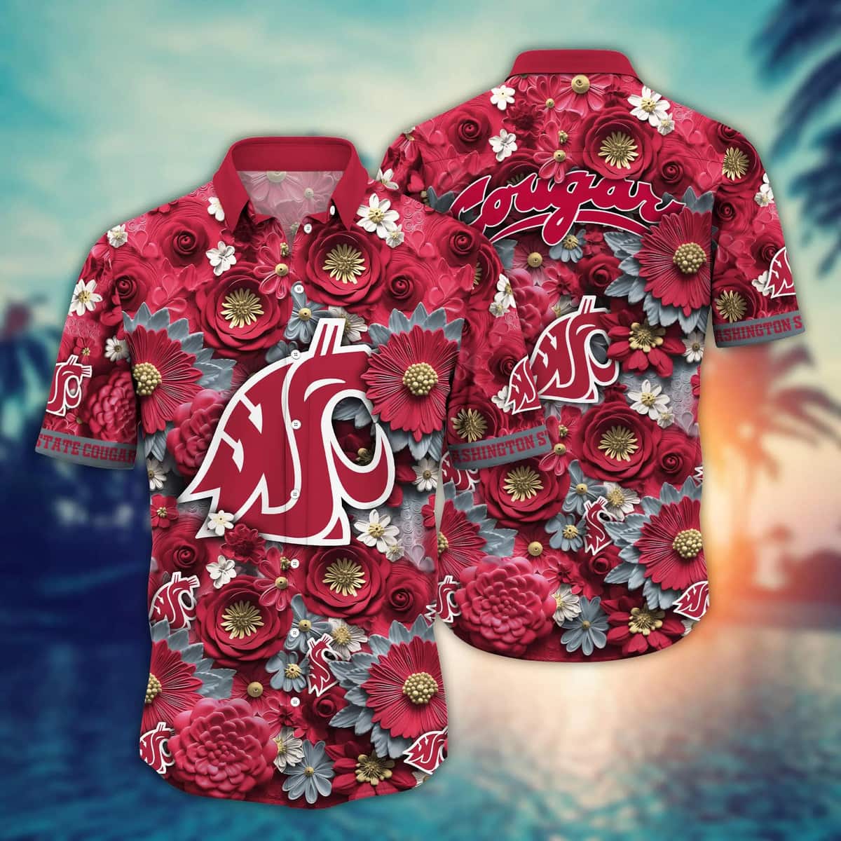 Floral Aloha NCAA Washington State Cougars Hawaiian Shirt Trendy Summer Gift Floral Aloha NCAA Washington State Cougars Hawaiian Shirt Trendy Summer Gift