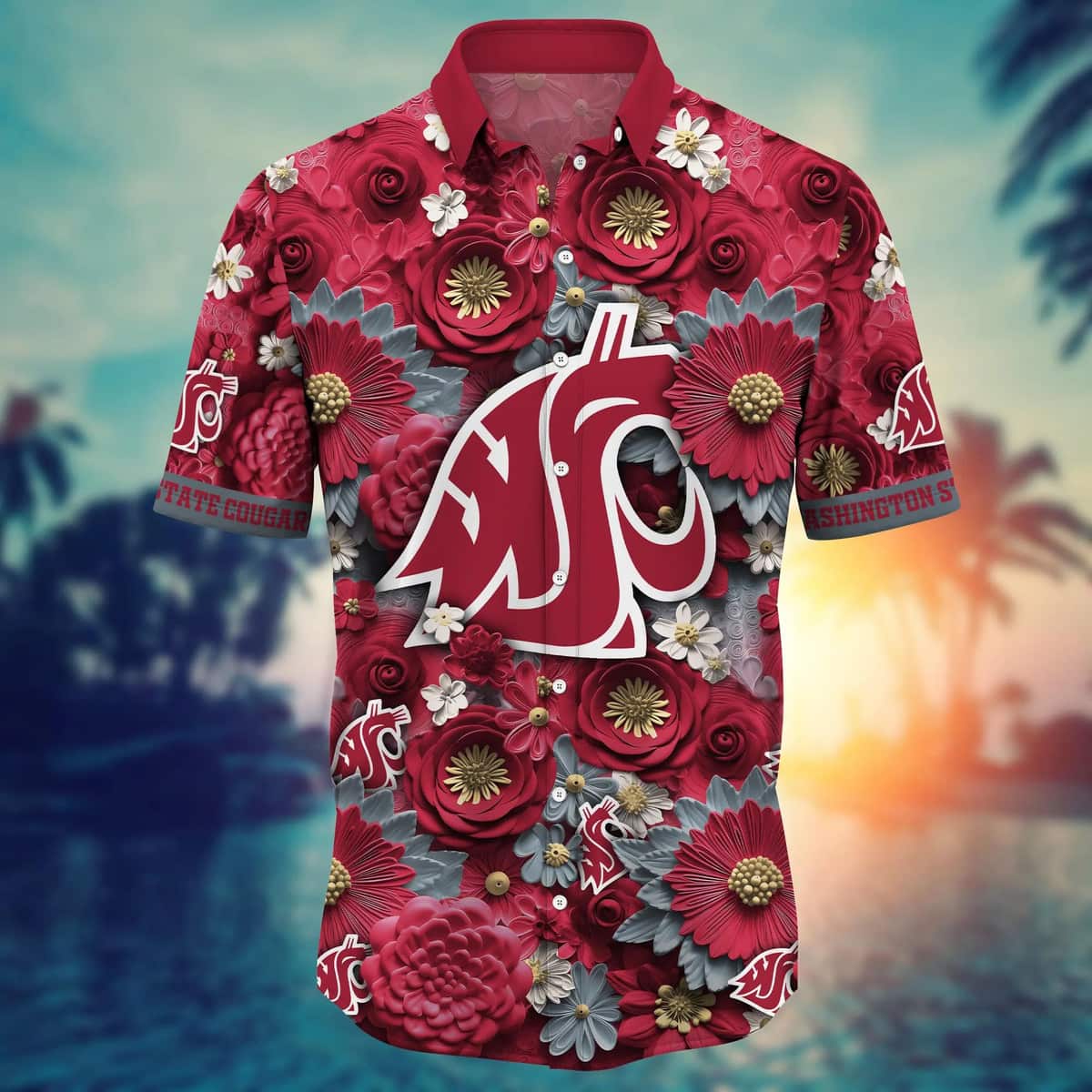 Floral Aloha NCAA Washington State Cougars Hawaiian Shirt Trendy Summer Gift Floral Aloha NCAA Washington State Cougars Hawaiian Shirt Trendy Summer Gift