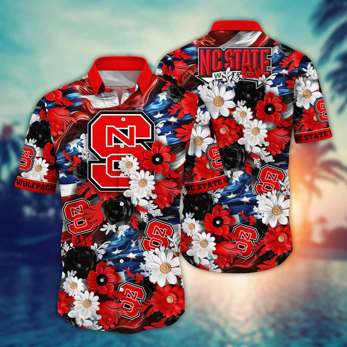 Floral Aloha NCAA NC State Wolfpack Hawaiian Shirt Independence Day Beach Lovers Gift