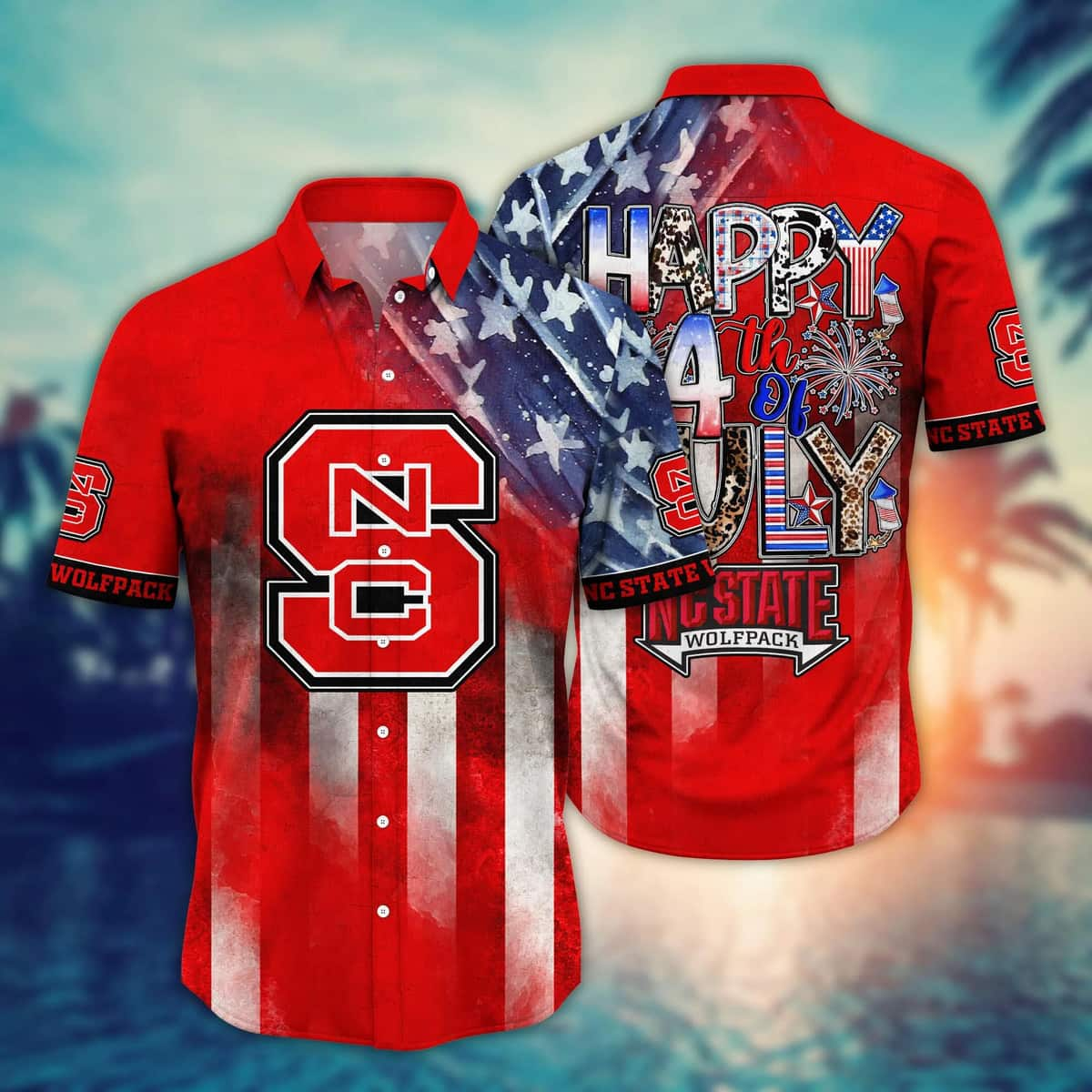 NCAA NC State Wolfpack Hawaiian Shirt Happy 4th Of July