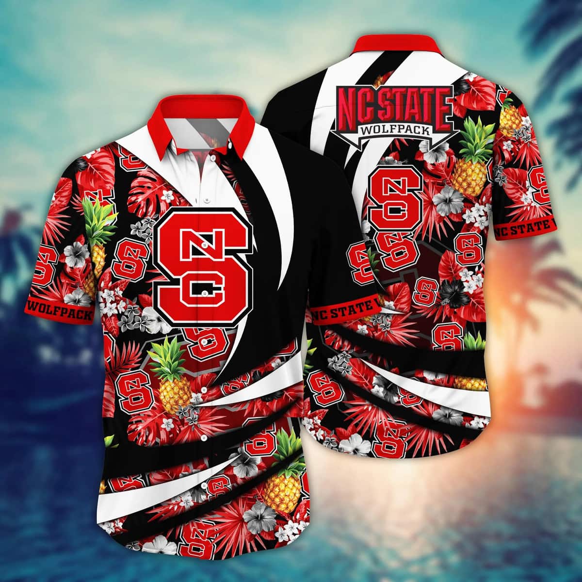 Summer Aloha NCAA NC State Wolfpack Hawaiian Shirt Pineapple Pattern Summer Gift For Friends Summer Aloha NCAA NC State Wolfpack Hawaiian Shirt Pineapple Pattern Summer Gift For Friends