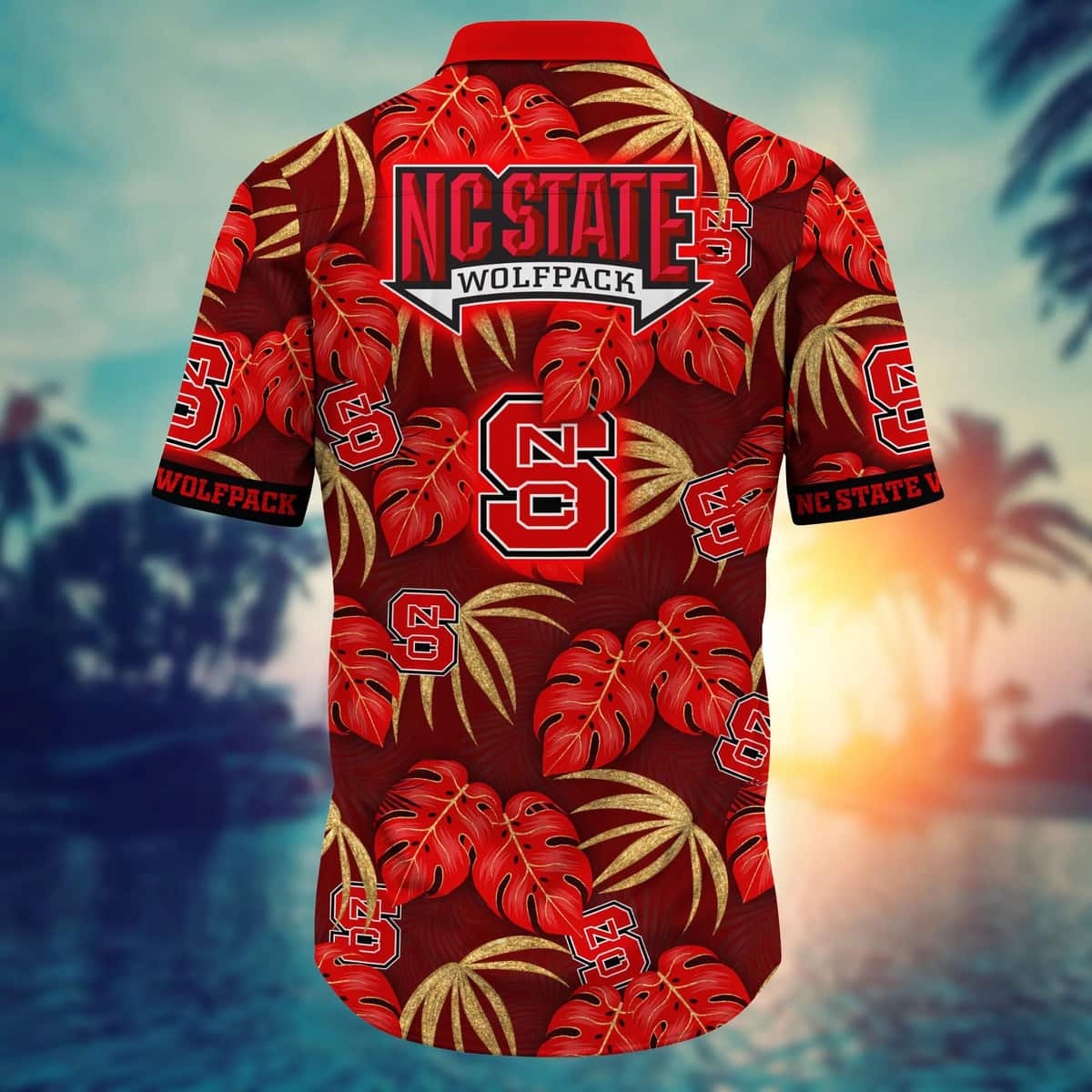Red Aloha NCAA NC State Wolfpack Hawaiian Shirt Palm Leaves Pattern Summer Gift For Friend Red Aloha NCAA NC State Wolfpack Hawaiian Shirt Palm Leaves Pattern Summer Gift For Friend