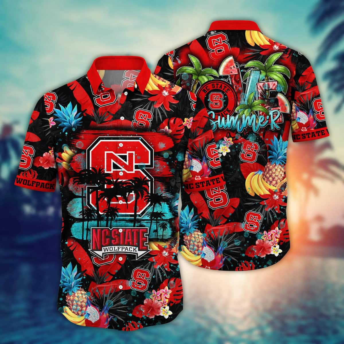 Summer Aloha NCAA NC State Wolfpack Hawaiian Shirt Tropical Fruit Pattern