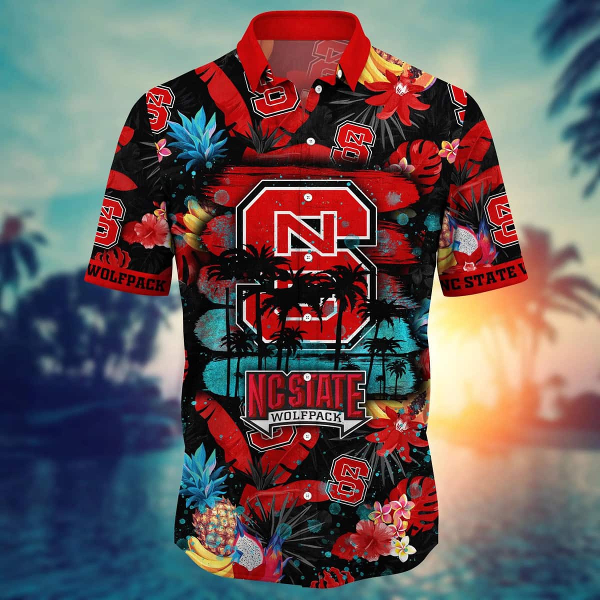 Summer Aloha NCAA NC State Wolfpack Hawaiian Shirt Tropical Fruit Pattern Summer Aloha NCAA NC State Wolfpack Hawaiian Shirt Tropical Fruit Pattern