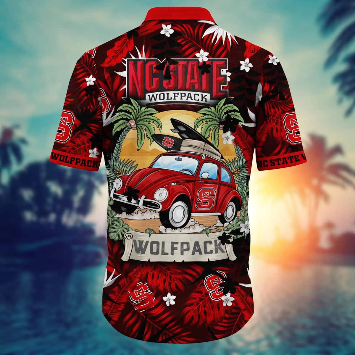 Summer Aloha NCAA NC State Wolfpack Hawaiian Shirt Palm Leaves Pattern Summer Aloha NCAA NC State Wolfpack Hawaiian Shirt Palm Leaves Pattern