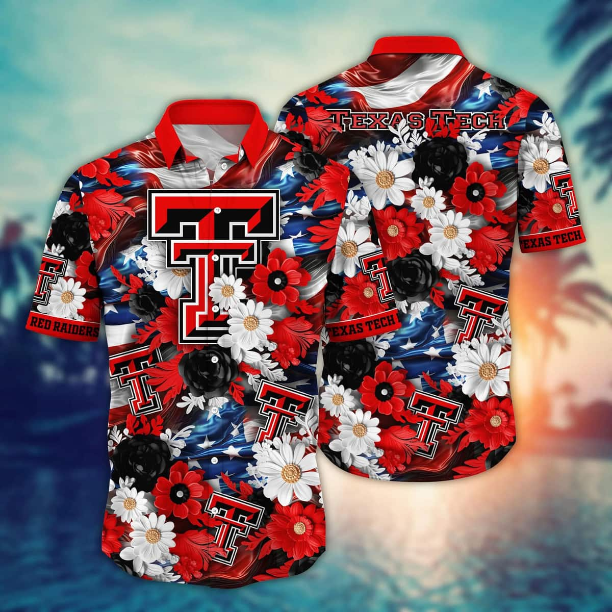 Floral Aloha NCAA Texas Tech Red Raiders Hawaiian Shirt Independence Day