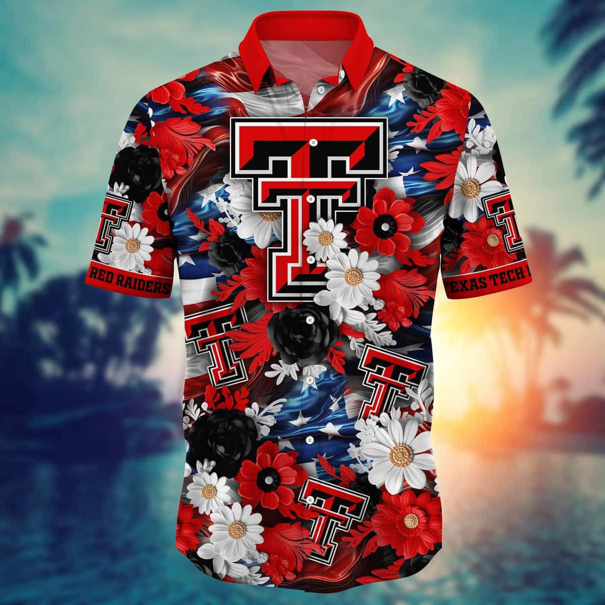 Floral Aloha NCAA Texas Tech Red Raiders Hawaiian Shirt Independence Day Floral Aloha NCAA Texas Tech Red Raiders Hawaiian Shirt Independence Day