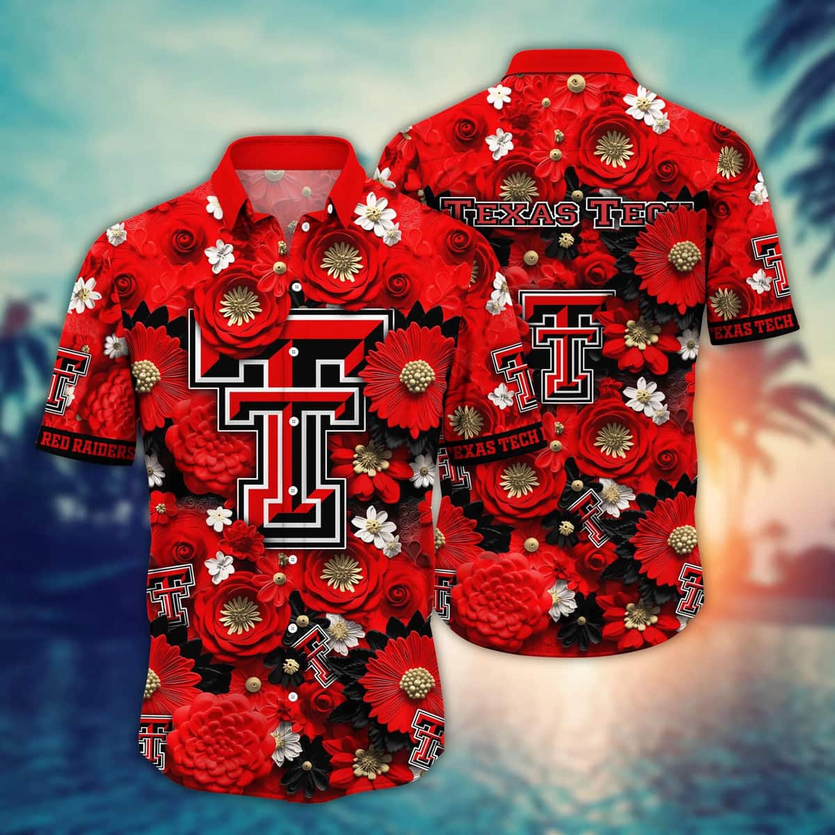 NCAA Texas Tech Red Raiders Hawaiian Shirt Summer Beach Gift NCAA Texas Tech Red Raiders Hawaiian Shirt Summer Beach Gift