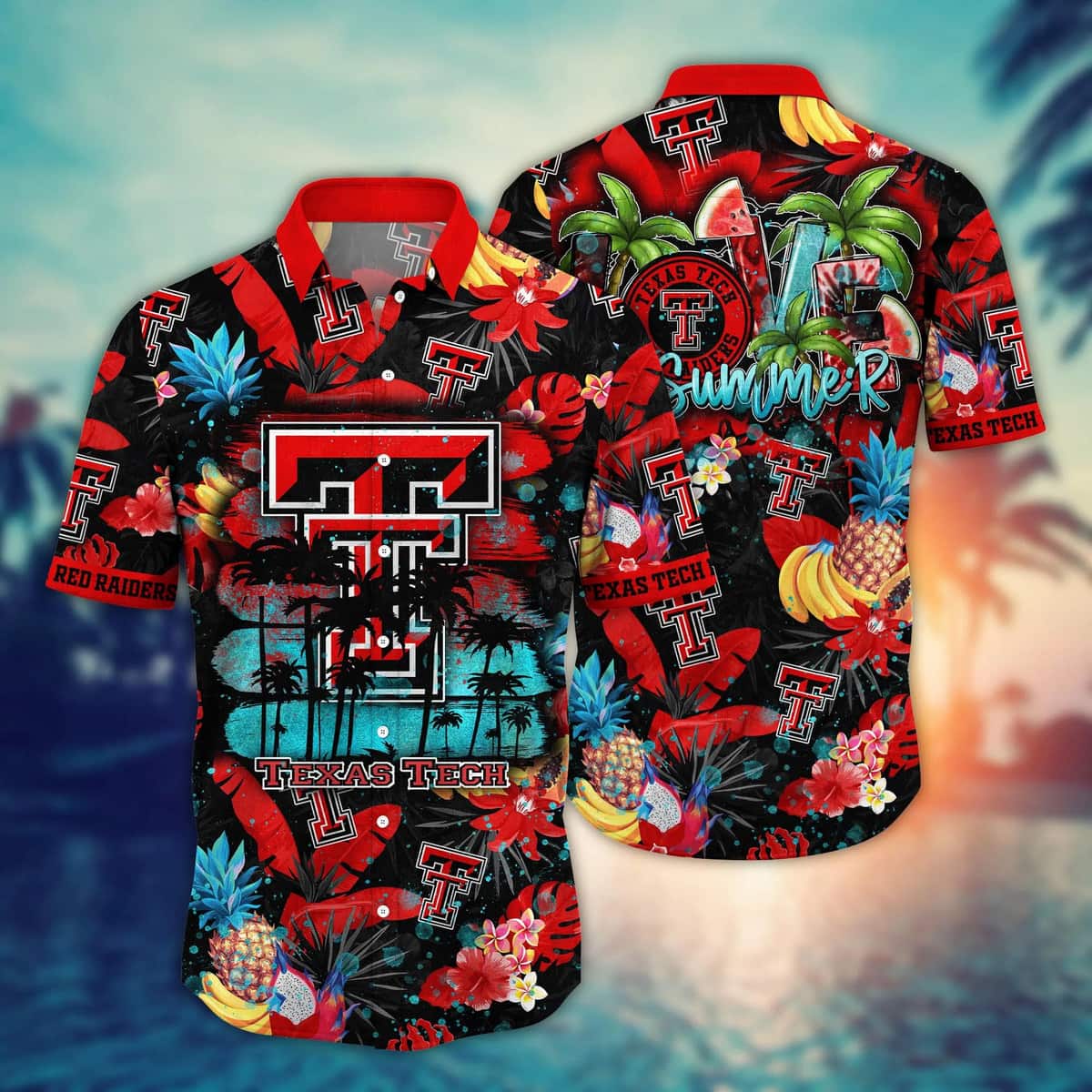 Summer Aloha NCAA Texas Tech Red Raiders Hawaiian Shirt Tropical Fruit Pattern Summer Aloha NCAA Texas Tech Red Raiders Hawaiian Shirt Tropical Fruit Pattern