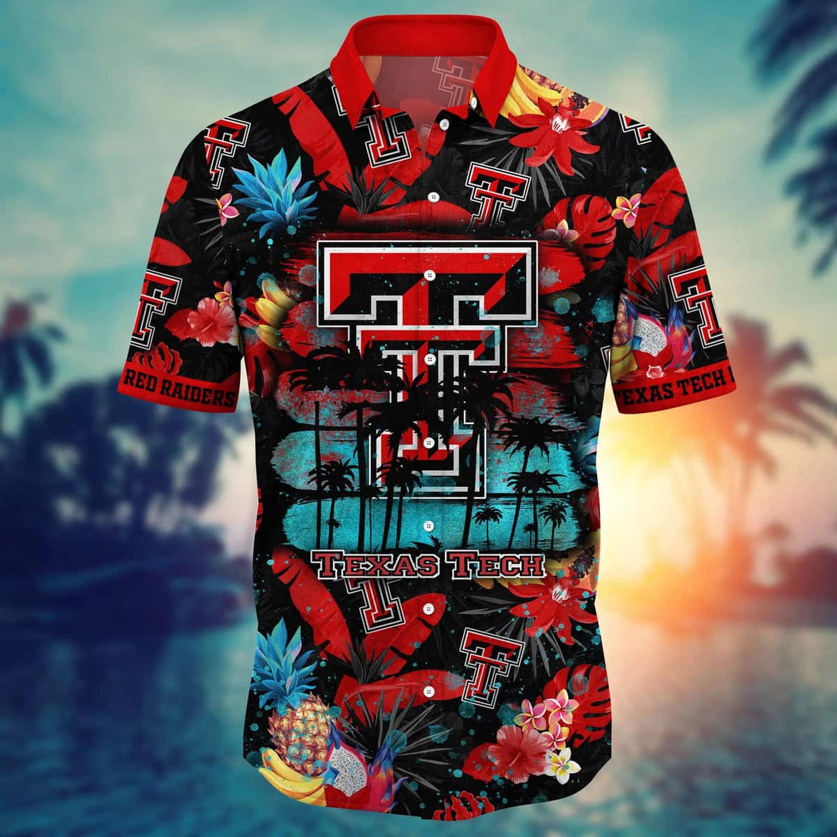 Summer Aloha NCAA Texas Tech Red Raiders Hawaiian Shirt Tropical Fruit Pattern Summer Aloha NCAA Texas Tech Red Raiders Hawaiian Shirt Tropical Fruit Pattern