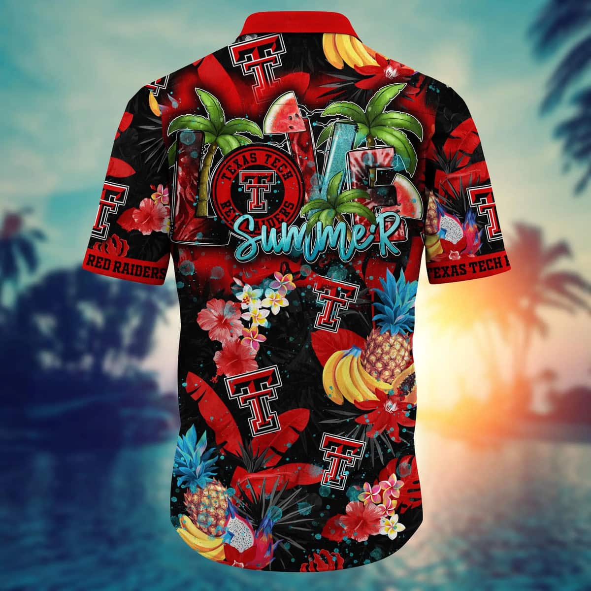 Summer Aloha NCAA Texas Tech Red Raiders Hawaiian Shirt Tropical Fruit Pattern Summer Aloha NCAA Texas Tech Red Raiders Hawaiian Shirt Tropical Fruit Pattern