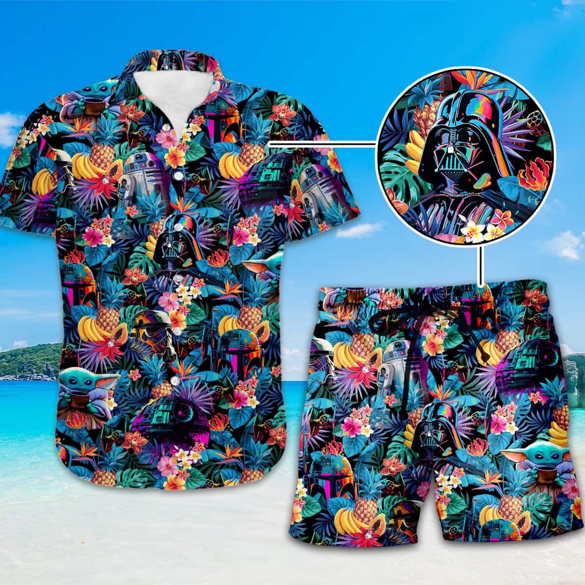 Star Wars Darth Vader Baby Yoda Stormtrooper Hawaiian Shirt Gift For Beach Lovers Star Wars Darth Vader Baby Yoda Stormtrooper Hawaiian Shirt Gift For Beach Lovers
