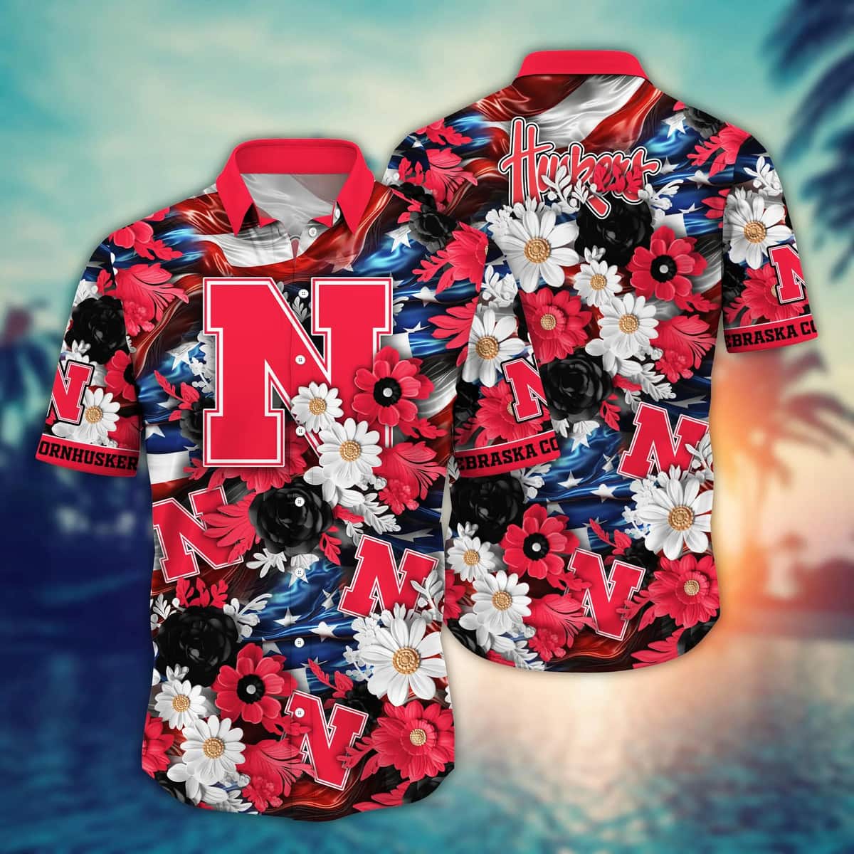 NCAA Nebraska Cornhuskers Hawaiian Shirt Independence Day Best Beach Gift NCAA Nebraska Cornhuskers Hawaiian Shirt Independence Day Best Beach Gift