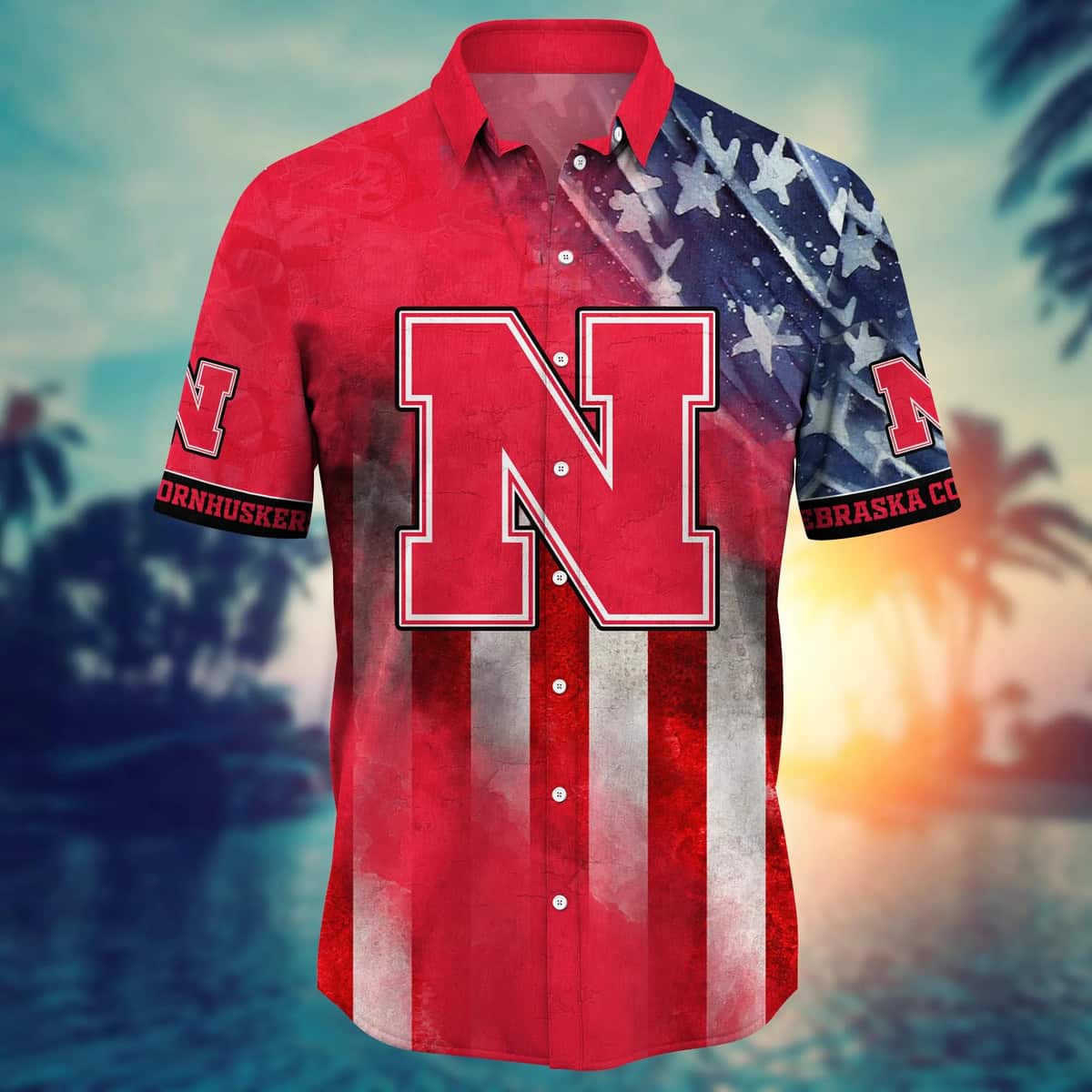 NCAA Nebraska Cornhuskers Hawaiian Shirt Happy 4th Of July