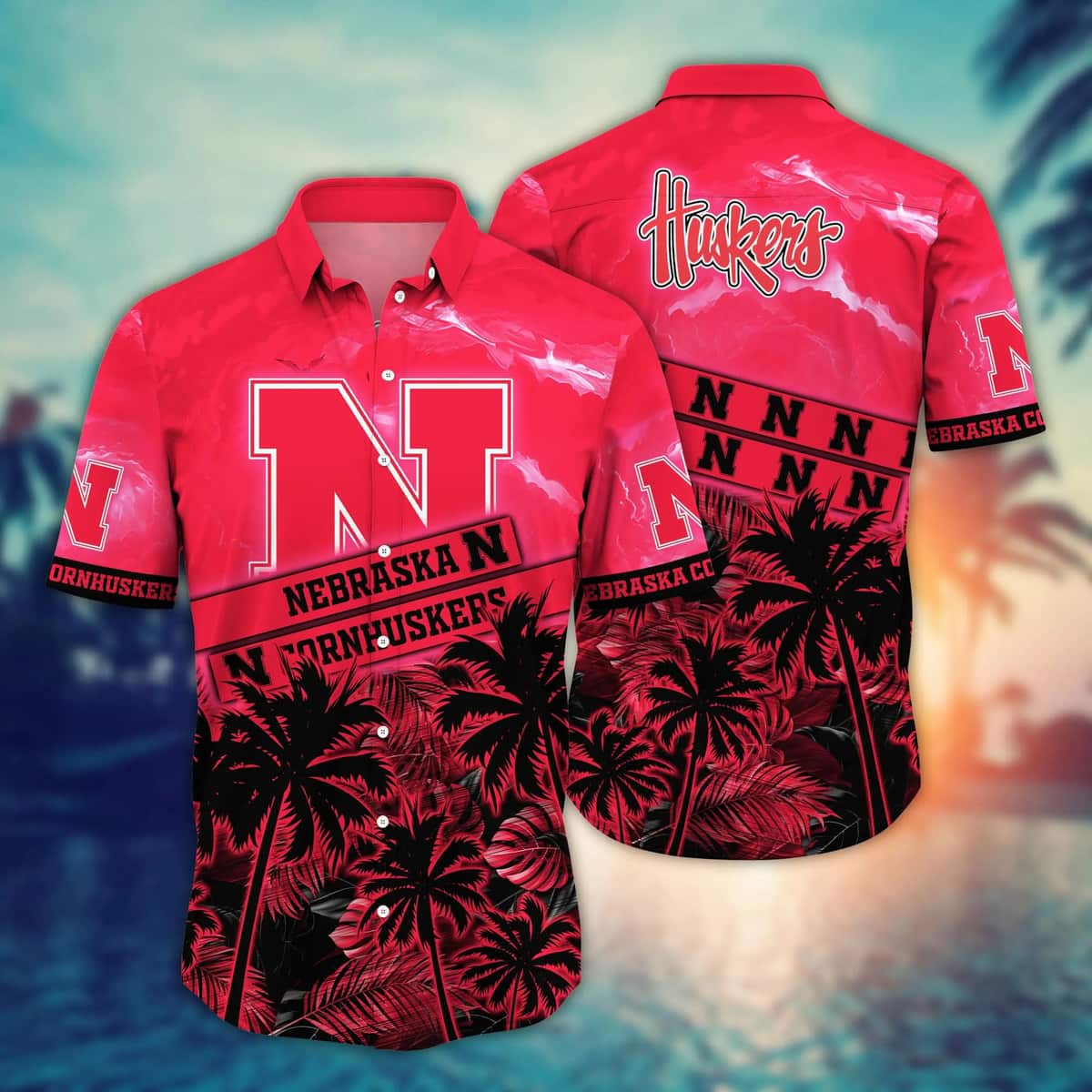 Vintage Aloha NCAA Nebraska Cornhuskers Hawaiian Shirt Summer Beach Gift Vintage Aloha NCAA Nebraska Cornhuskers Hawaiian Shirt Summer Beach Gift