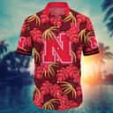 NCAA Nebraska Cornhuskers Hawaiian Shirt Palm Leaves Pattern Gift For Beach Trip NCAA Nebraska Cornhuskers Hawaiian Shirt Palm Leaves Pattern Gift For Beach Trip