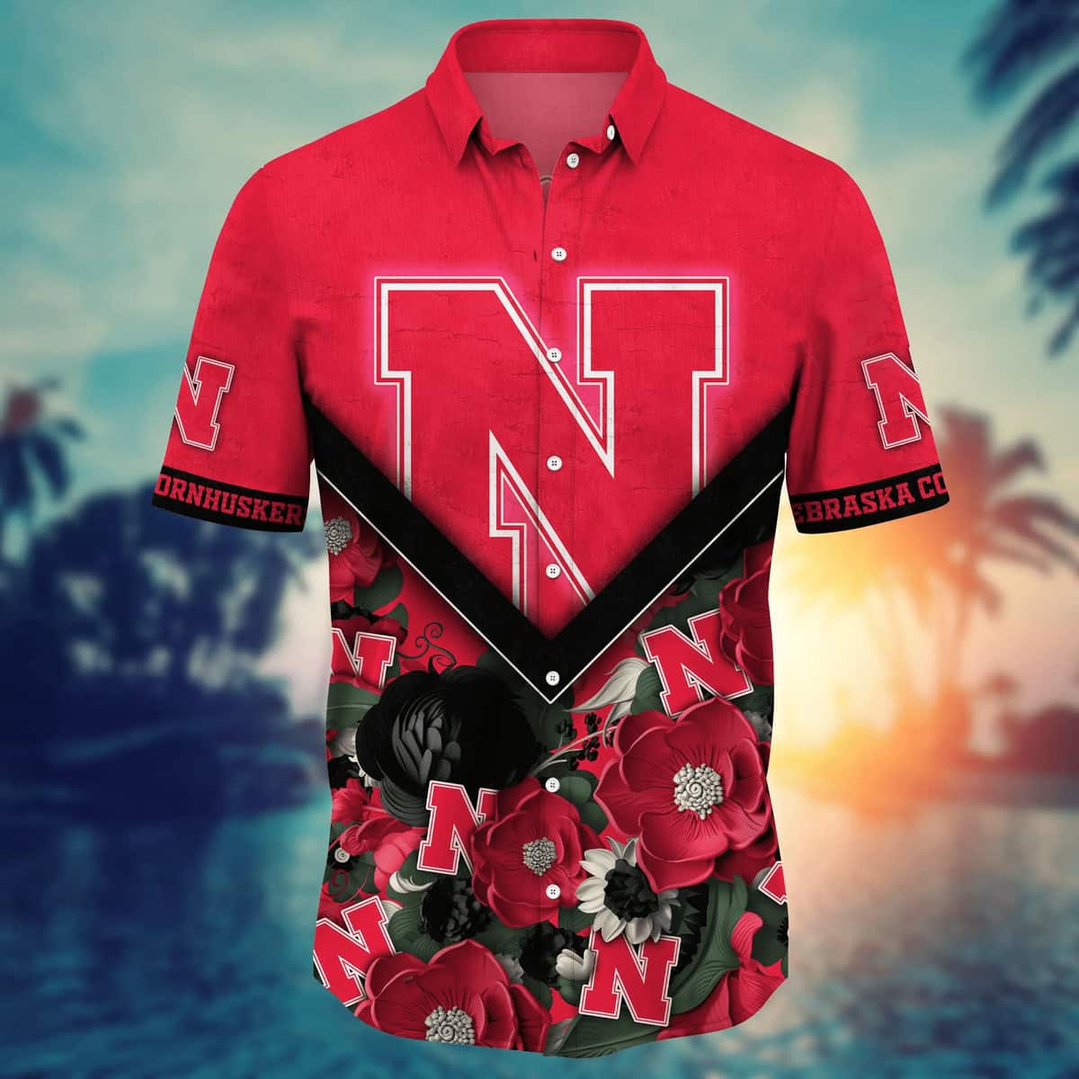 NCAA Nebraska Cornhuskers Hawaiian Shirt Summer Beach Gift NCAA Nebraska Cornhuskers Hawaiian Shirt Summer Beach Gift