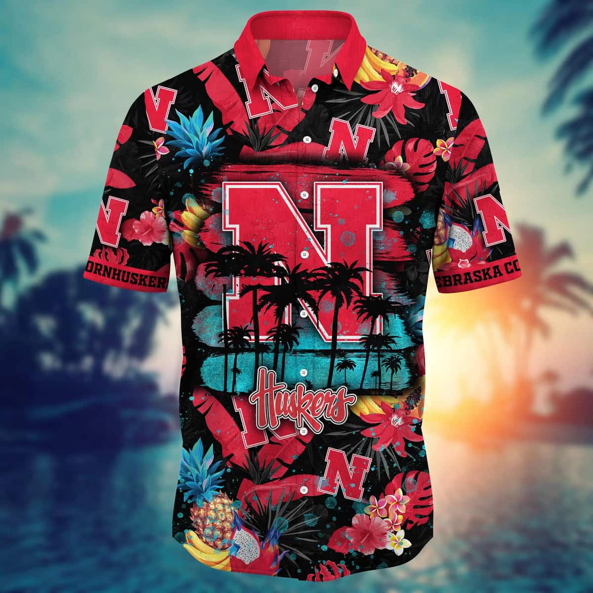 Summer Aloha NCAA Nebraska Cornhuskers Hawaiian Shirt Tropical Fruit Pattern