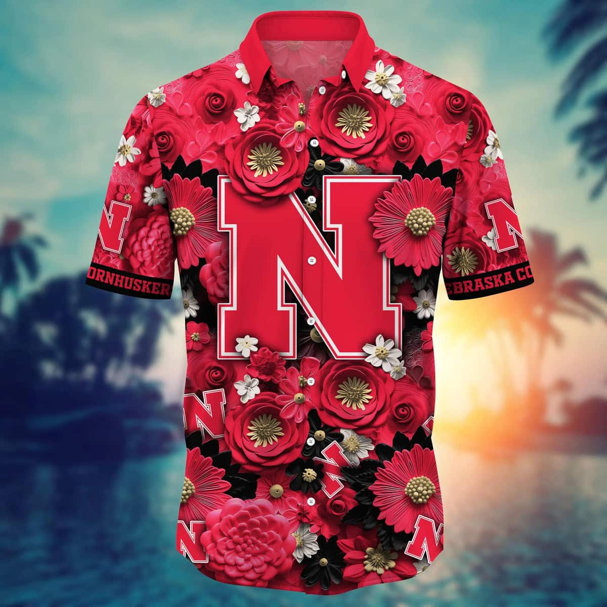 Floral Aloha NCAA Nebraska Cornhuskers Hawaiian Shirt Beach Gift For Friend Floral Aloha NCAA Nebraska Cornhuskers Hawaiian Shirt Beach Gift For Friend