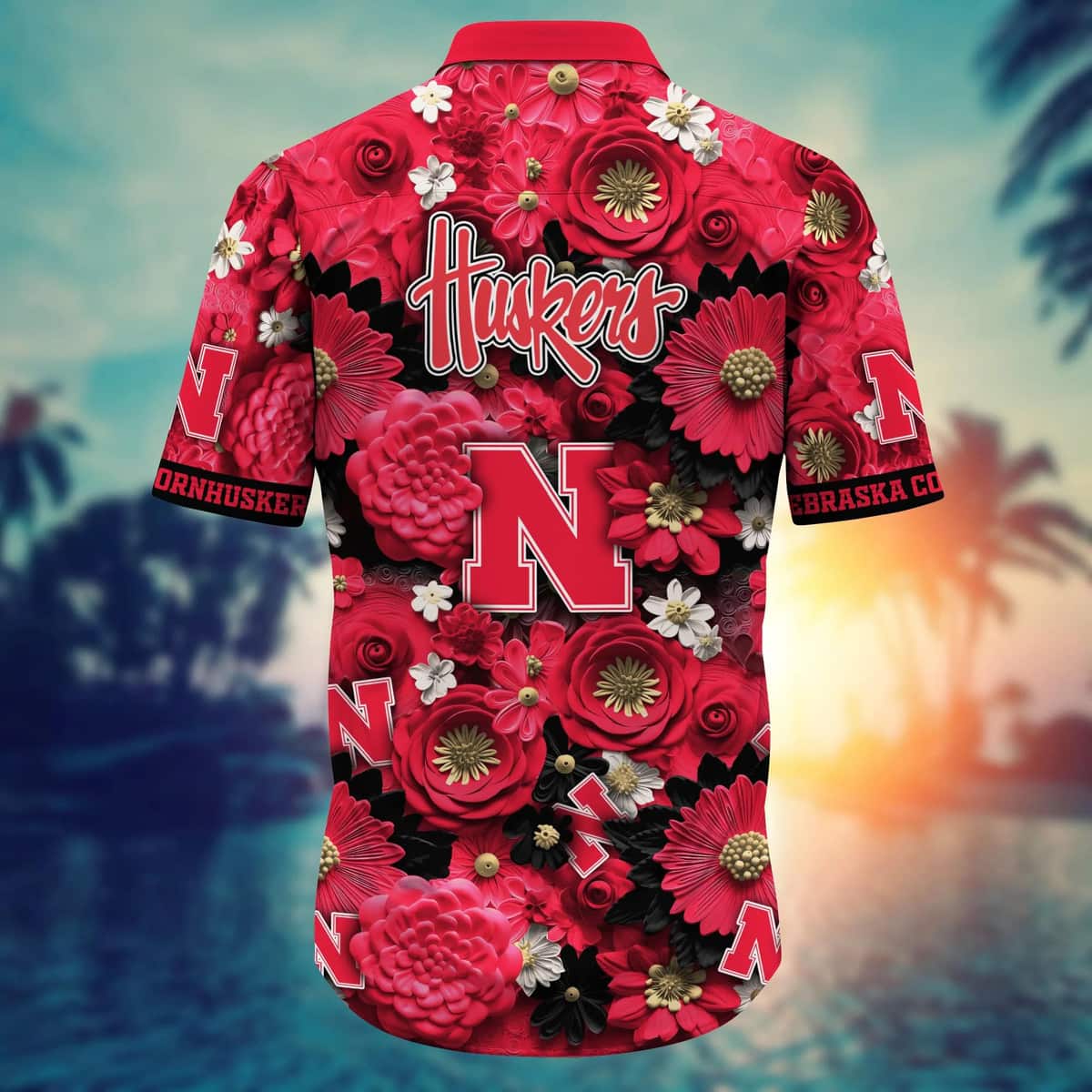 Floral Aloha NCAA Nebraska Cornhuskers Hawaiian Shirt Beach Gift For Friend Floral Aloha NCAA Nebraska Cornhuskers Hawaiian Shirt Beach Gift For Friend