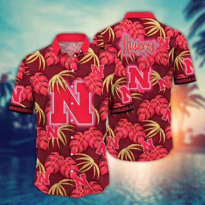 Summer Aloha NCAA Nebraska Cornhuskers Hawaiian Shirt Palm Leaves Pattern