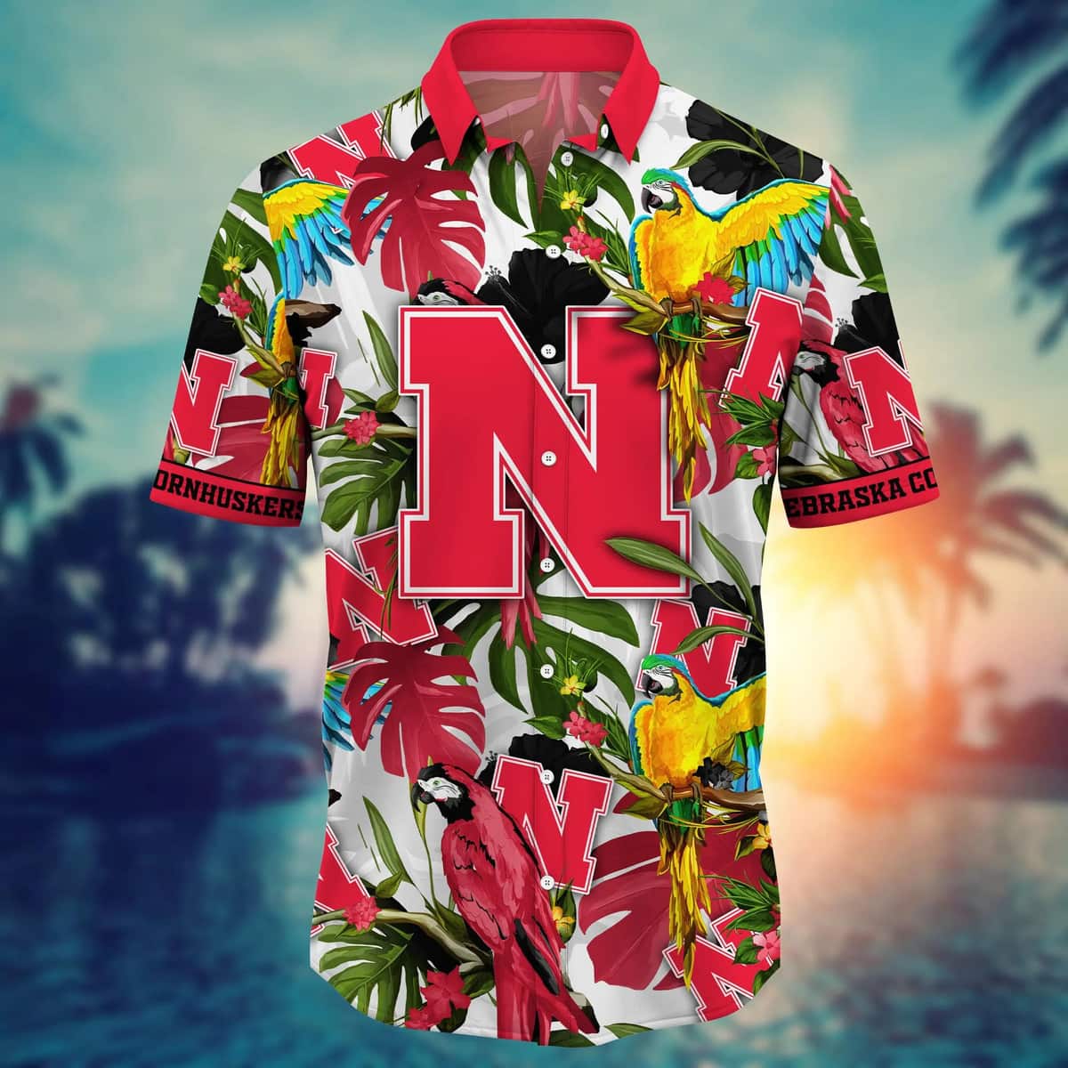 Tropical Aloha NCAA Nebraska Cornhuskers Hawaiian Shirt Summer Vacation Gift Tropical Aloha NCAA Nebraska Cornhuskers Hawaiian Shirt Summer Vacation Gift