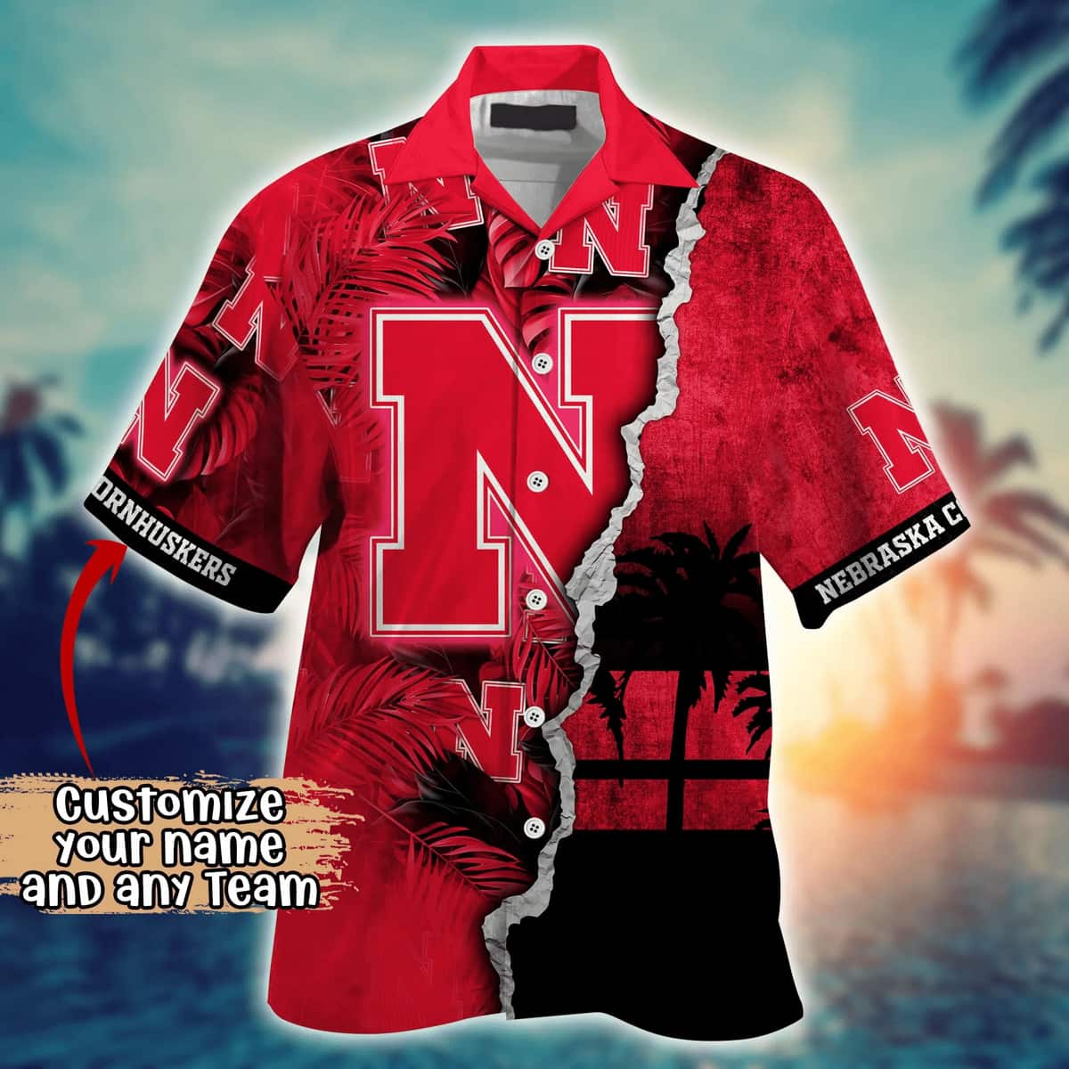 NCAA Nebraska Cornhuskers NCAA Hawaiian Shirt Custom Name Summer Gift For Friend NCAA Nebraska Cornhuskers NCAA Hawaiian Shirt Custom Name Summer Gift For Friend
