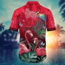 Nebraska Cornhuskers NCAA Hawaiian Shirt Pink Flamingo And Palm Leaves