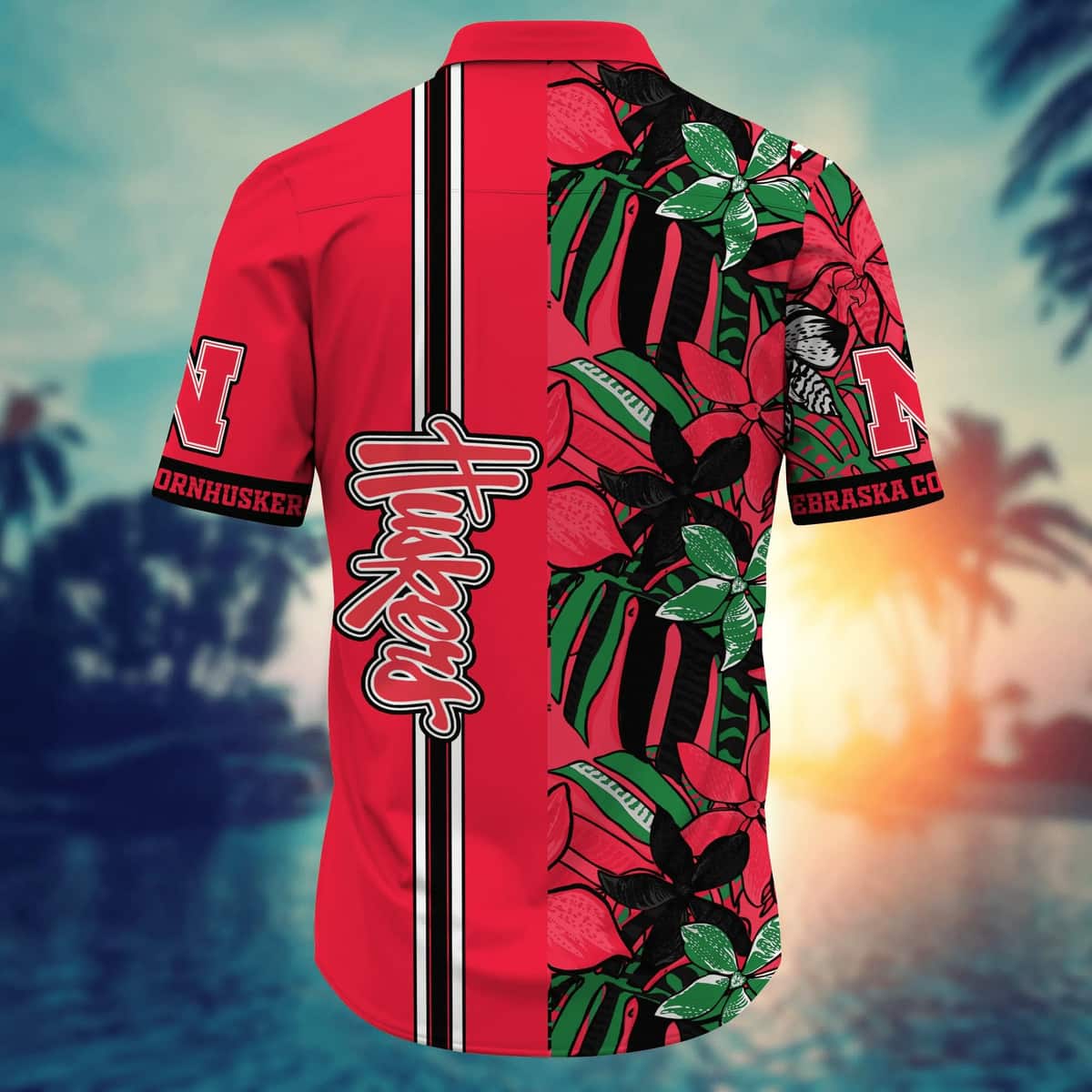 Nebraska Cornhuskers NCAA Hawaiian Shirt Floral Aloha Beach Gift For Him Nebraska Cornhuskers NCAA Hawaiian Shirt Floral Aloha Beach Gift For Him