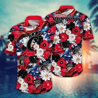 Floral Aloha NCAA Cincinnati Bearcats Hawaiian Shirt Independence Day Beach Gift For Dad