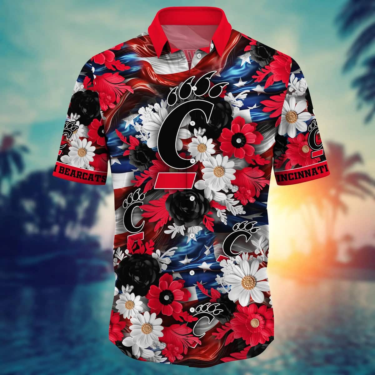 Floral Aloha NCAA Cincinnati Bearcats Hawaiian Shirt Independence Day Beach Gift For Dad Floral Aloha NCAA Cincinnati Bearcats Hawaiian Shirt Independence Day Beach Gift For Dad