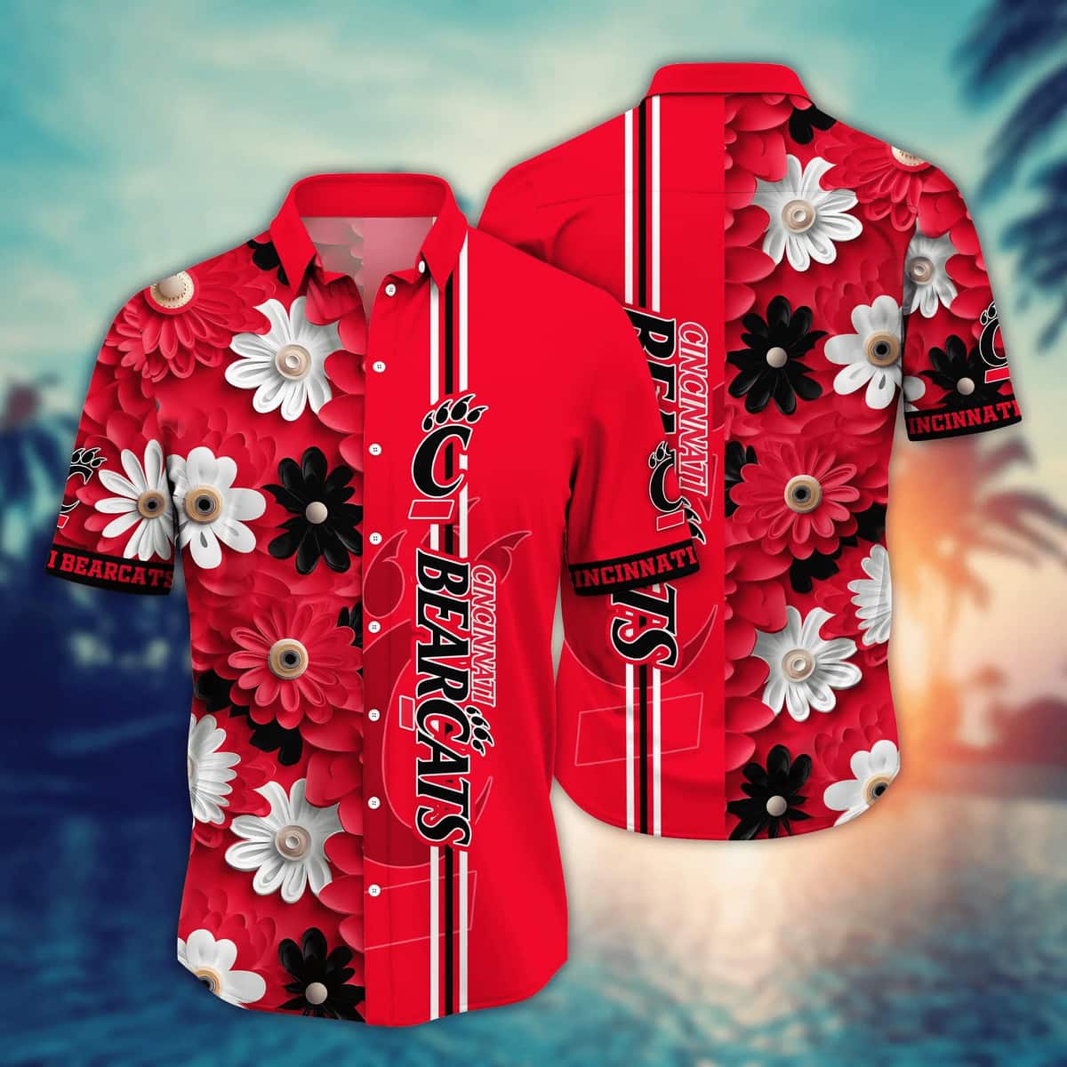 Floral Aloha NCAA Cincinnati Bearcats Hawaiian Shirt Beach Gift For Friend Floral Aloha NCAA Cincinnati Bearcats Hawaiian Shirt Beach Gift For Friend