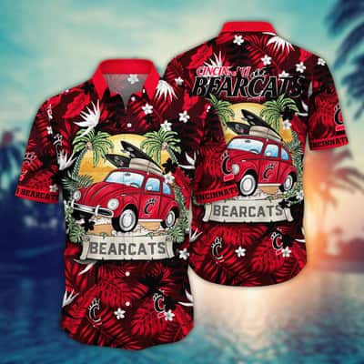 NCAA Cincinnati Bearcats Hawaiian Shirt Summer Aloha Palm Leaves Pattern