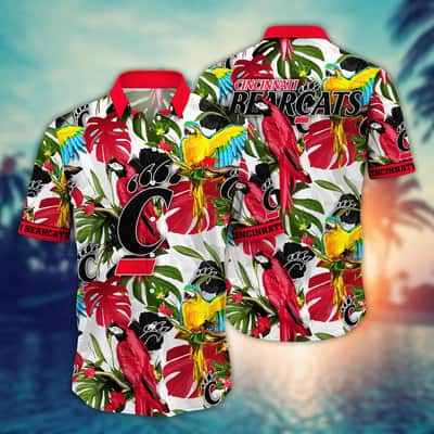 Tropical Aloha NCAA Cincinnati Bearcats Hawaiian Shirt Birds And Palm Leaves Tropical Aloha NCAA Cincinnati Bearcats Hawaiian Shirt Birds And Palm Leaves