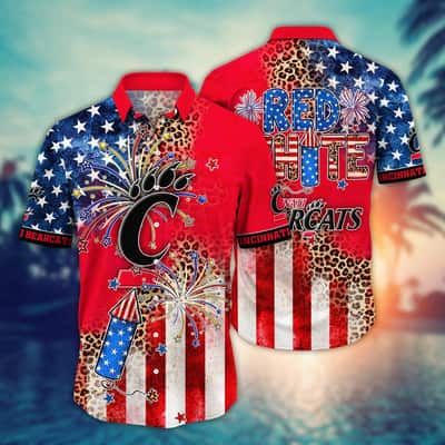 NCAA Cincinnati Bearcats Hawaiian Shirt Fireworks Independence Day NCAA Cincinnati Bearcats Hawaiian Shirt Fireworks Independence Day