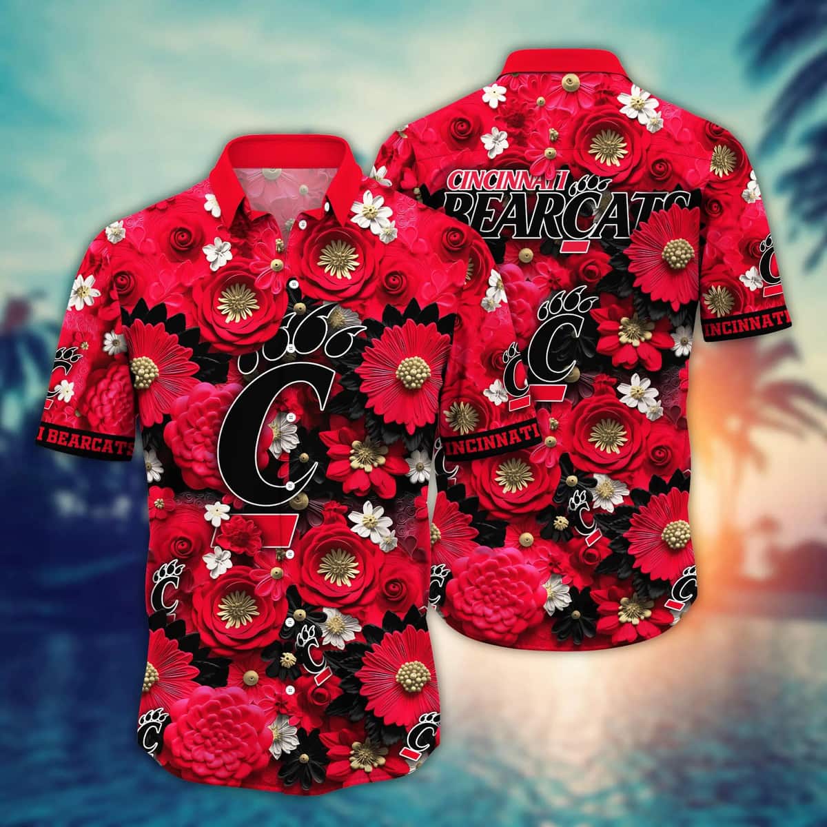 Floral Aloha NCAA Cincinnati Bearcats Hawaiian Shirt For Summer Lovers Floral Aloha NCAA Cincinnati Bearcats Hawaiian Shirt For Summer Lovers